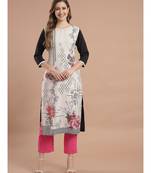 Raghaw Women's Crepe straight digital printed kurta