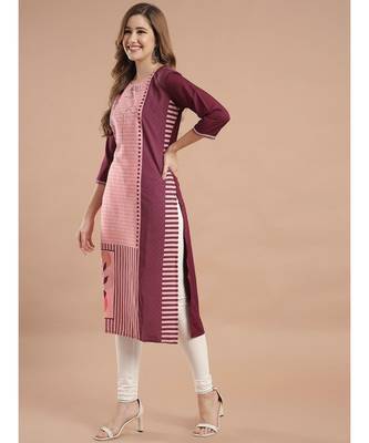 Raghaw Women's Crepe straight digital printed kurta 3
