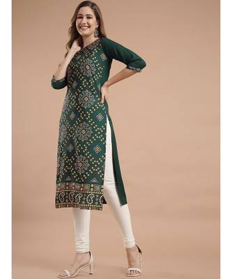 Raghaw Women's Crepe straight digital printed kurta 4