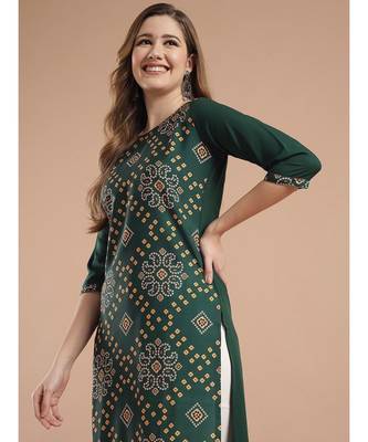 Raghaw Women's Crepe straight digital printed kurta 5