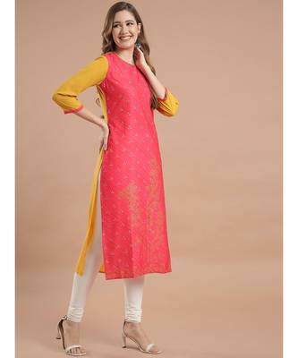 Raghaw Women's Crepe straight digital printed kurta 4