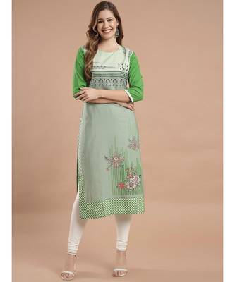 Raghaw Women's Crepe straight digital printed kurta 1