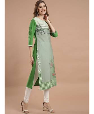 Raghaw Women's Crepe straight digital printed kurta 4