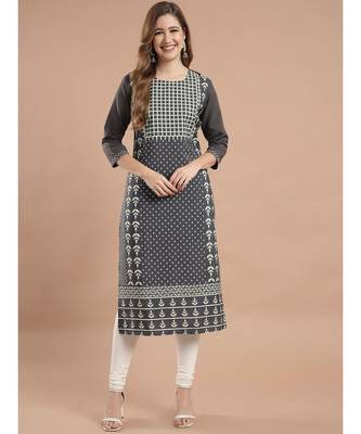 Raghaw Women's Crepe straight digital printed kurta 1