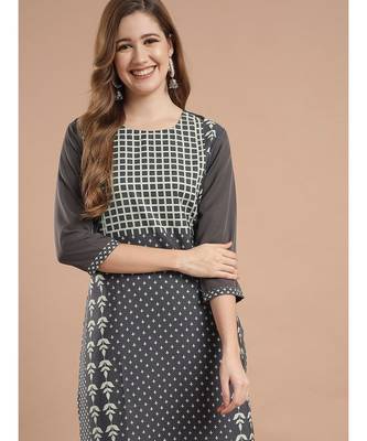 Raghaw Women's Crepe straight digital printed kurta 2