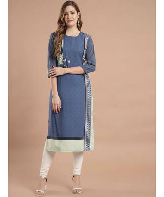 Raghaw Women's Crepe straight digital printed kurta 1