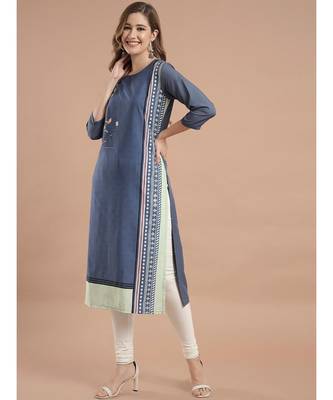 Raghaw Women's Crepe straight digital printed kurta 2
