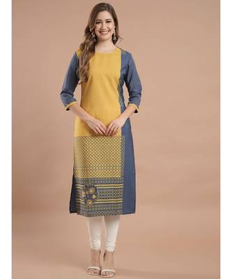 Raghaw Women's Crepe straight digital printed kurta 1