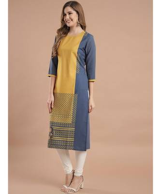 Raghaw Women's Crepe straight digital printed kurta 3