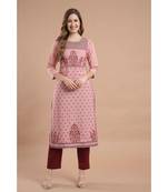 Raghaw Women's Crepe straight digital printed kurta