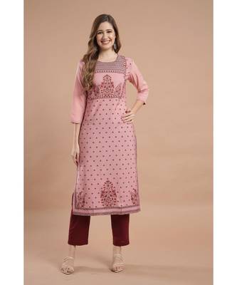Raghaw Women's Crepe straight digital printed kurta 2