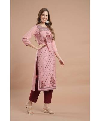 Raghaw Women's Crepe straight digital printed kurta 4