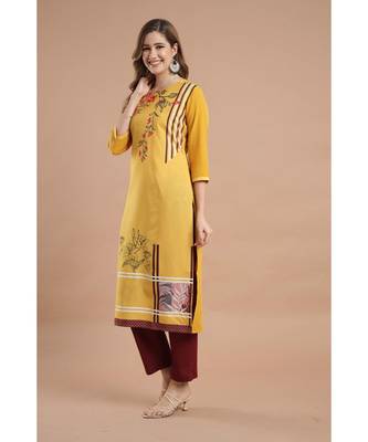 Raghaw Women's Crepe straight digital printed kurta 3