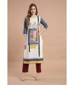 Raghaw Women's Crepe straight digital printed kurta