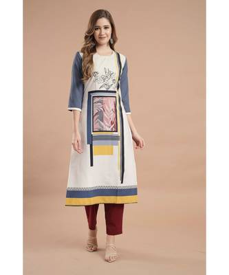 Raghaw Women's Crepe straight digital printed kurta 2