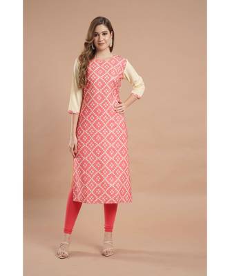 Raghaw Women's Crepe straight digital printed kurta 2