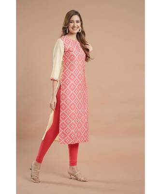 Raghaw Women's Crepe straight digital printed kurta 4