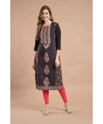 Raghaw Women's Crepe straight digital printed kurta 2