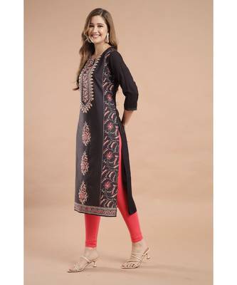 Raghaw Women's Crepe straight digital printed kurta 3