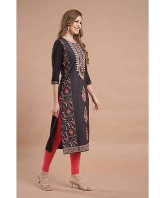 Raghaw Women's Crepe straight digital printed kurta 4