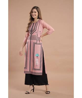 Raghaw Women's Crepe straight digital printed kurta 3
