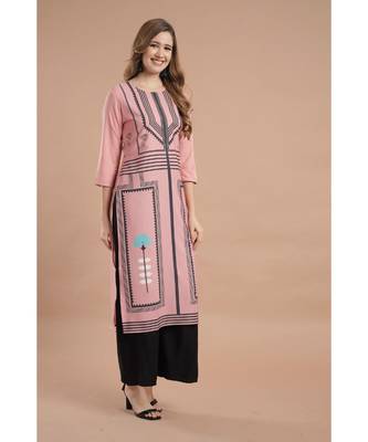 Raghaw Women's Crepe straight digital printed kurta 4