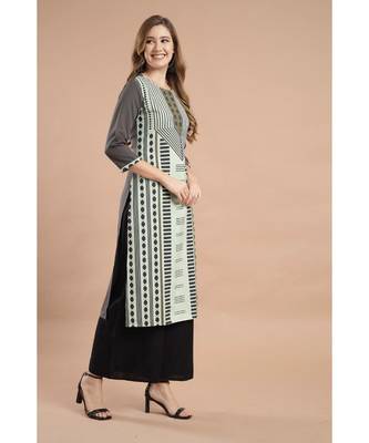 Raghaw Women's Crepe straight digital printed kurta 4