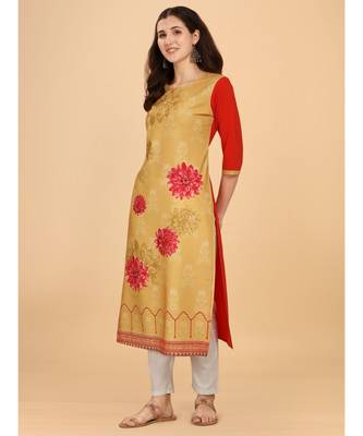 Raghaw Women's Crepe straight digital printed kurta 1
