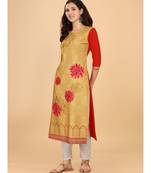 Raghaw Women's Crepe straight digital printed kurta