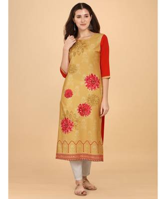 Raghaw Women's Crepe straight digital printed kurta 2