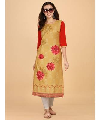 Raghaw Women's Crepe straight digital printed kurta 4
