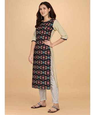 Raghaw Women's Crepe straight digital printed kurta 1
