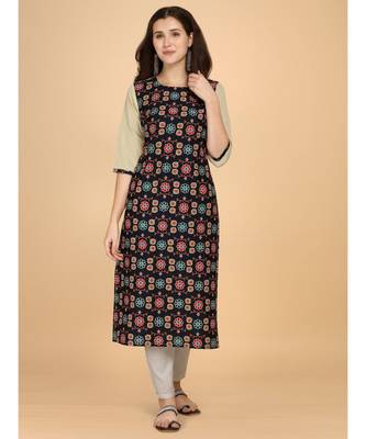 Raghaw Women's Crepe straight digital printed kurta 2