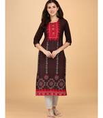 Raghaw Women's Crepe straight digital printed kurta