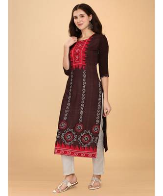 Raghaw Women's Crepe straight digital printed kurta 2