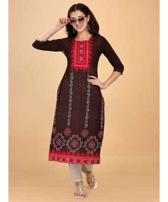 Raghaw Women's Crepe straight digital printed kurta 4