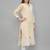 Ethnava Women's Chikankari Hand Embroidered Voile Cotton Frontslit Kurta With Slip