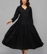 Ethnava Women's Lucknowi Chikankari Hand Embroidered Cotton Anarkali Kurta