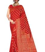 Beautiful Banarasi Party Wear Art Silk Saree with Zari Embroidery Border work with Beautiful Art Silk Blouse