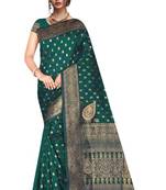 Beautiful Banarasi Party Wear Art Silk Saree with Zari Embroidery Border work with Beautiful Art Silk Blouse