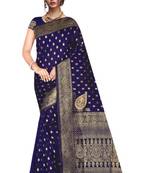 Beautiful Banarasi Party Wear Art Silk Saree with Zari Embroidery Border work with Beautiful Art Silk Blouse