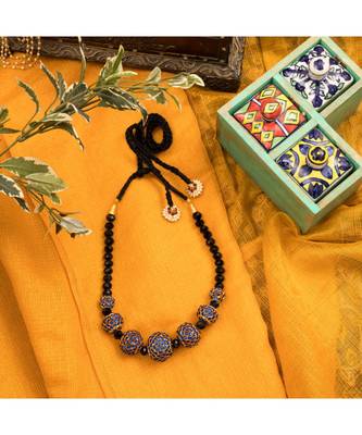 gold plated Devanshi blue Necklaces 1
