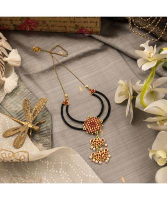 gold plated Chand Black Necklaces 1