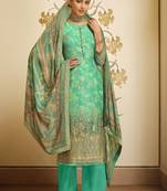 Green digital print jacquard salwar