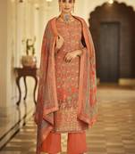 Orange digital print jacquard salwar