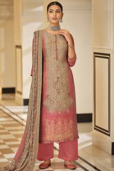 Pink digital print jacquard salwar
