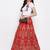Red printed rayon skirts