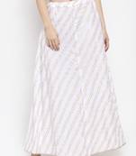 Off-white printed rayon skirts