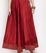 Maroon plain silk skirts