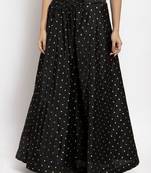 Black printed silk skirts